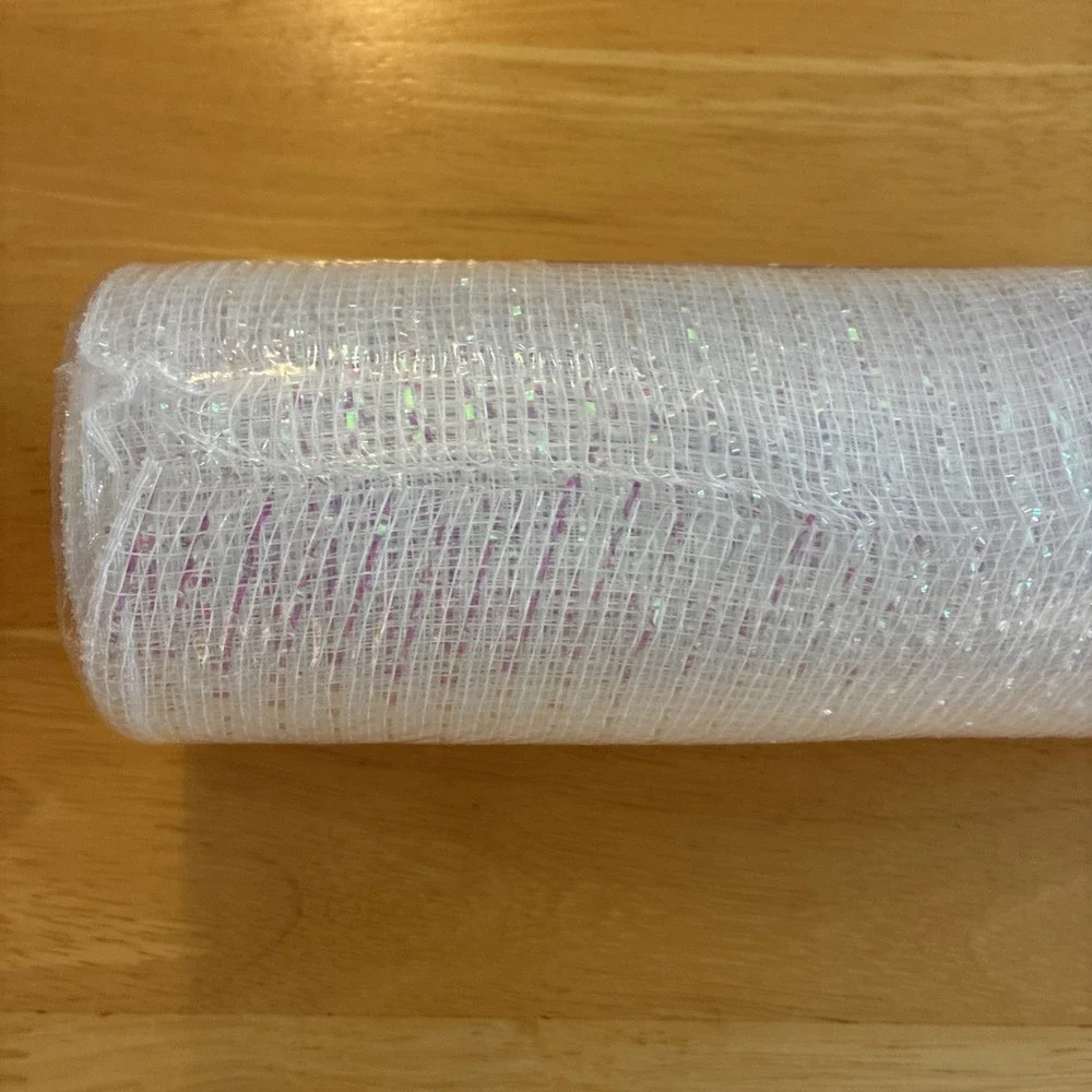 Hobby Lobby Mesh Ribbon White Lavender Iridescent  Lot Of 2 Craft